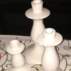 POTTERY BARN FARMHOUSE CANDLE HOLDERS